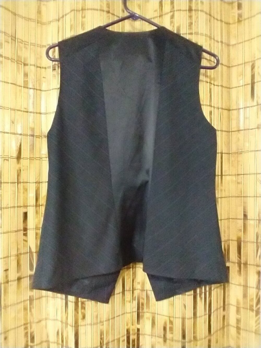 Chico's Gray Pinstripe Single Button Tailored Vest Size 1 Medium Suit Waistcoat